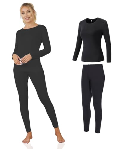 Channo Damen Thermo-Unterhemd - Hochwertige Thermokleidung für kaltes Wetter - Packung mit 1, Schwarz, XXL von Channo