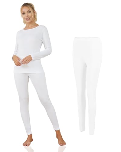 Channo Damen Thermo-Unterhemd - Hochwertige Thermokleidung für kaltes Wetter - Packung mit 1, Weiß, XXL von Channo