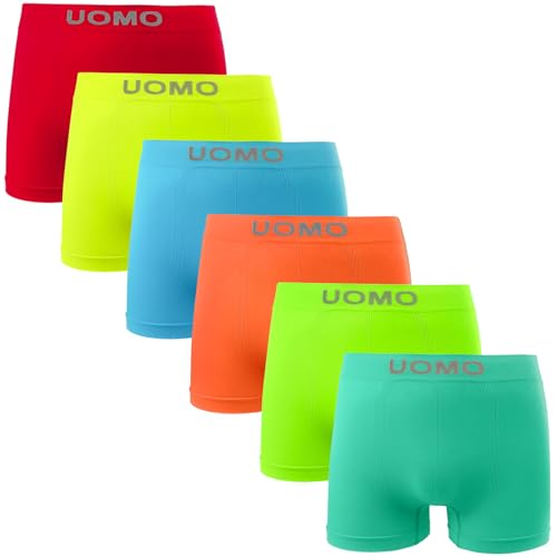 Channo Herren Nahtlosen Nylon Boxershorts: Weich Elastisch und Bequem - Uomo Kollektion (Packung mit 6 bunt XXL) von Channo