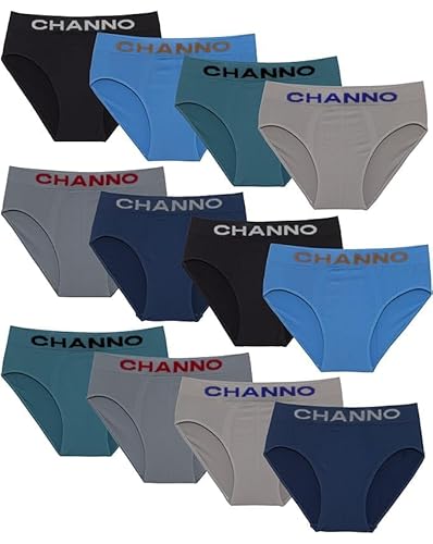 Channo Herren Seamless Slip aus Nylon, Weich und Elastisch, Dauerhafter Komfort. (Paket mit 12 Stück, Sortiment 5XL) von Channo