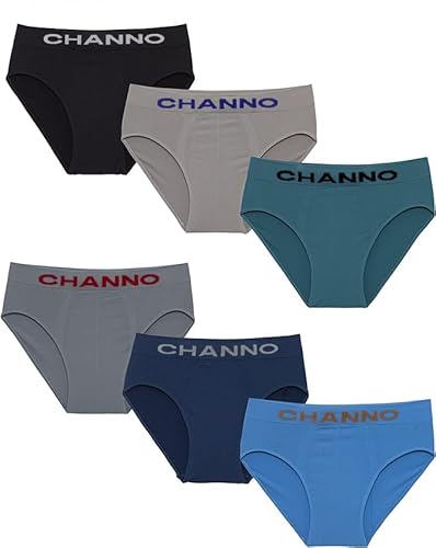 Channo Herren Seamless Slip aus Nylon, Weich und Elastisch, Dauerhafter Komfort. (Paket mit 6 Stück, Sortiment 5XL) von Channo