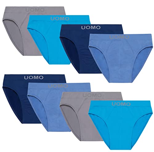 Channo Jungen Unterhose Slip aus Lycra für Kinder, Glatt, Weich und Elastisch - Packung mit 8, Mehrfarbig, 4-6 Jahre von Channo