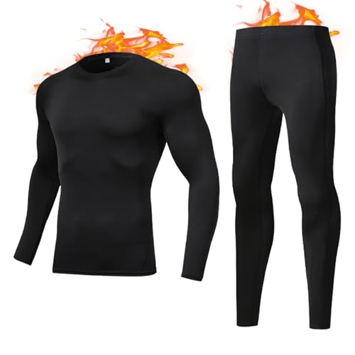 Channo Thermounterwäsche Herren Langarmshirt - Perfekte Funktionsunterwäsche für den Winter - Packung mit 1, Schwarz, L von Channo
