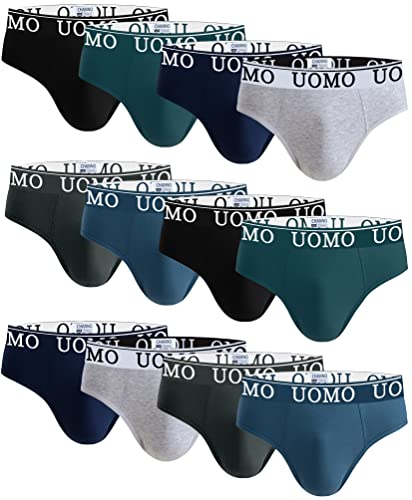 Channo Herrenslips aus Baumwolle - Uomo, 12er Pack, Mehrfarbig XL von Channo