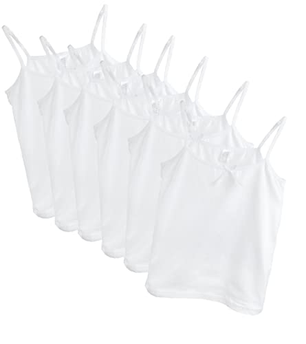 Channo Unterhemd für Mädchen, ärmellos - Packung mit 6, Weiß, 2-3 Jahre von Channo