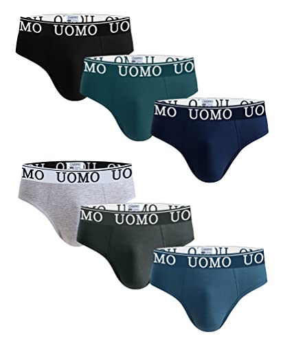 Channo Herrenslips aus Baumwolle - Uomo, 6er Pack, Mehrfarbig XL von Channo