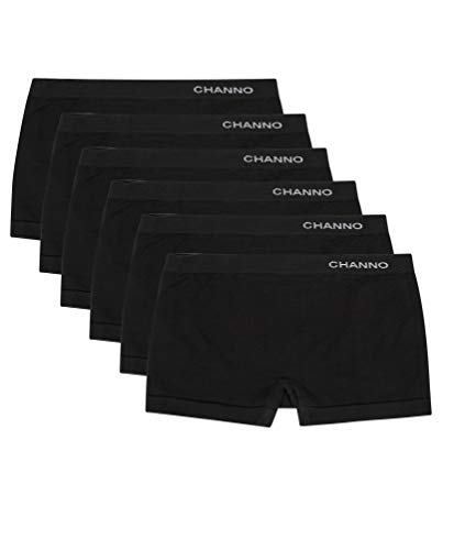 Channo Lycra Nahtlose, weiche und Bequeme Culotte-Shorts-Höschen - 6 Stück, Schwarz, L/XL von Channo