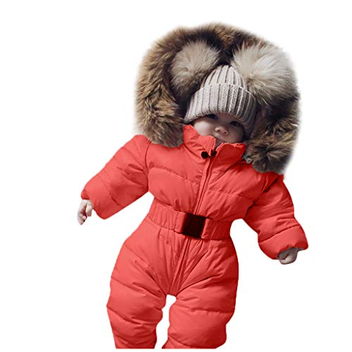 Baby Winteroverall mit Kapuze Warm und Winddicht Baby Schneeanzug 3-6 Monate Strampler Winter Overalls Outwear-Kleidung für Jungen Mädchen Daunenmantel Babyparka Daunenjacke Übergangsjacke Babyoverall von Chanpning