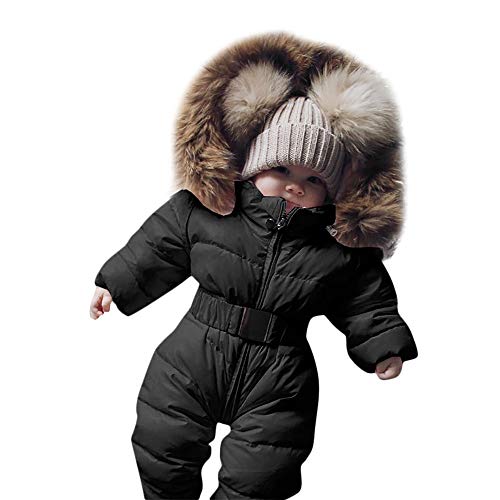 Baby Winteroverall mit Kapuze Warm und Winddicht Baby Schneeanzug 3-6 Monate Strampler Winter Overalls Outwear-Kleidung für Jungen Mädchen Daunenmantel Babyparka Daunenjacke Übergangsjacke Babyoverall von Chanpning
