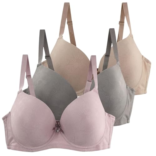 Chanpning 3er Pack Sport BH Damen Ohne Bügel Push Up Bra Starker Halt BHS Unterwäsche Bequem Starker Halt Wohlfühl-BH Büstenhalter Verstellbar Für Yoga Fitness Joggen von Chanpning