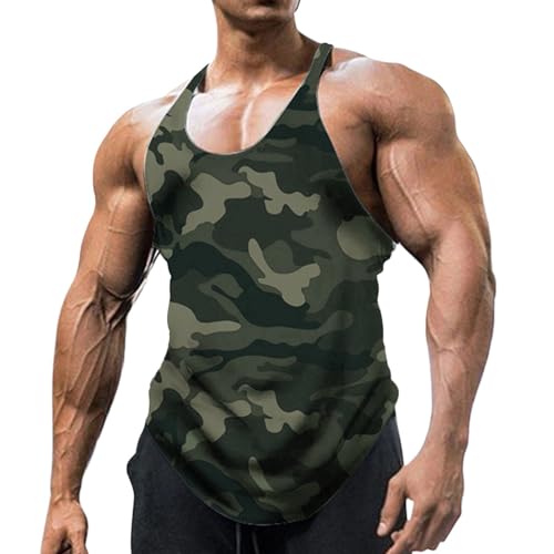 Chanpning Ärmellose Tshirt Herren Ärmelloses T-Shirt Stretch Axelshirt Männer Muskelshirt Sommer Kleidung Fitness Top Festival Achselshirts Bodybuilding Unterhemd Basic T Shirt Sleeveless Achselshirt von Chanpning