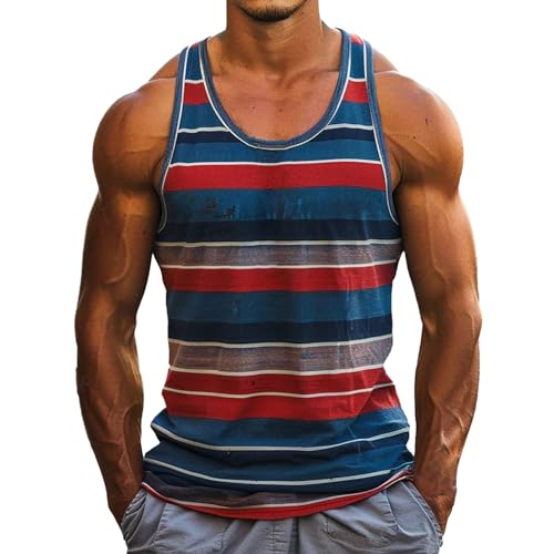 Chanpning Ärmellose Tshirt Herren Freizeit T Shirt Ärmelloses Tank Top Atmungsaktive Axelshirt Strand Kleidung Ärmellose Trägershirts Classic T-Shirt Muscle Tshirt Basic Shirt Sommer Sportshirt von Chanpning