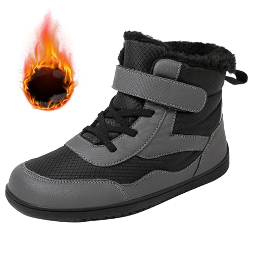 Chanpning Barfussschuhe Kinder Winter Wasserdicht, Barfussschuhe Kinder Winter Autumn, Barfußschuhe Winter Kinder Wanderschuhe Leicht rutschfest Winterstiefel von Chanpning