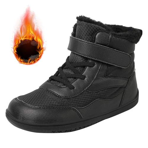 Chanpning Barfussschuhe Kinder Winter Wasserdicht, Barfussschuhe Kinder Winter Autumn, Barfußschuhe Winter Kinder Wanderschuhe Leicht rutschfest Winterstiefel von Chanpning
