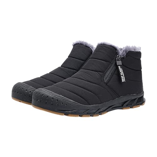 Chanpning Barfußschuhe Winter Damen Wasserdicht Winterstiefel Gefüttert Sneaker Fitnessstudio Schneestiefel Unisex Lederschuhe Mode Wanderhalbschuhe Wasserabweisend Wanderstiefel New Wanderschuhe von Chanpning