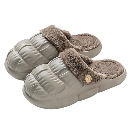 Chanpning Damen Winter Hausschuhe Weiche Atmungsaktive Hausschuhe Filz Pantoffeln Warm Gefütterte Slippers Mit Fußgewölbe Rutschfest Gummisohle Drinnen Draußen von Chanpning