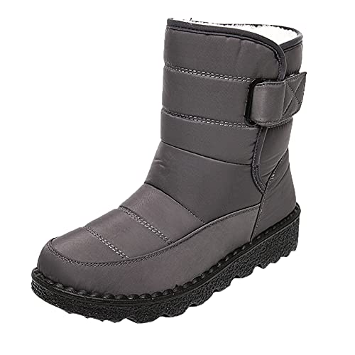 Chanpning Damen Winterstiefeletten Schuhe Winter Damen Boots Winterschuhe Damen Boots Stiefel Wasserdicht Damen Winterschuhe Damen 42 Pu Frauen Mode Casual Square Heels Schuhe von Chanpning