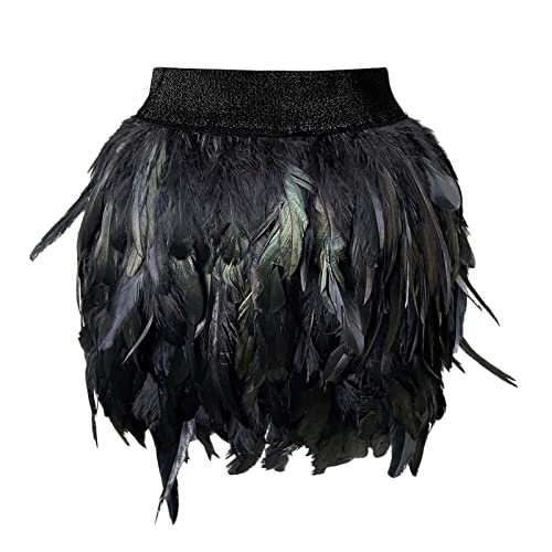 Chanpning Federrock Damen Karneval Kostüm Elastische Taille Party Minirock Cosplay Minirock Karneval Party Rock von Chanpning