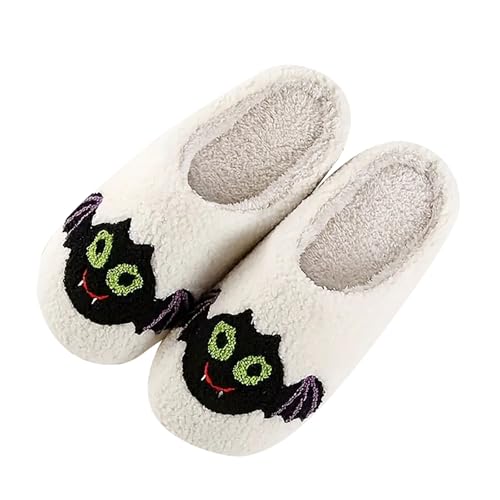 Chanpning Hausschuhe Damen Winter Gefüttert Schuhe rutschfeste Pantoletten Warm Hausschlappen Filzhausschuhe Filzpantoffeln Bequeme Flauschige Slippers Winterschuhe Für Winter Halloween Weihnachten von Chanpning