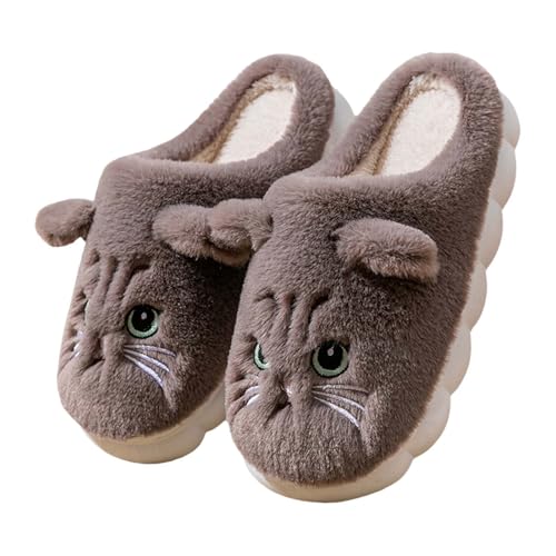 Chanpning Hausschuhe Damen Winter Plüsch Pantoffeln rutschfeste Pantoletten Warm Hausschlappen Filzhausschuhe Filzpantoffeln Bequeme Flauschige Slippers Damenschuhe Für Drinnen Und Draußen von Chanpning