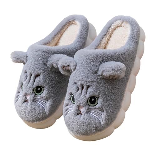 Chanpning Hausschuhe Damen Winter Plüsch Pantoffeln rutschfeste Pantoletten Warm Hausschlappen Filzhausschuhe Filzpantoffeln Bequeme Flauschige Slippers Damenschuhe Für Drinnen Und Draußen von Chanpning