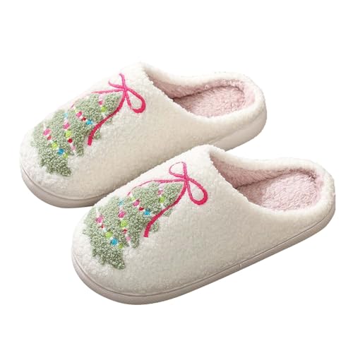 Chanpning Hausschuhe Damen Winter Plüsch Pantoffeln rutschfeste Pantoletten Warm Hausschlappen Filzhausschuhe Filzpantoffeln Bequeme Flauschige Slippers Winterschuhe Für Drinnen Und Draußen von Chanpning