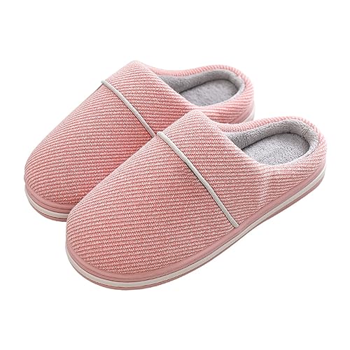 Chanpning Hausschuhe Warm Damen Leichte Hüttenschuhe Rutschfest Flache Plüsch Pantoffeln Warm Weich Bequem Rentier Geschenk Schlüpfen Flauschige Gästehausschuhe von Chanpning