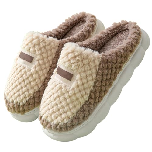 Chanpning Plüsch Pantoffeln Damen Soft Filzpantoffeln Aus Wollfilz Hausschuh Memory-Baumwolle Drinnen Pantoffeln Im Autumn Und Winter Für Drinnen Und Draussen von Chanpning