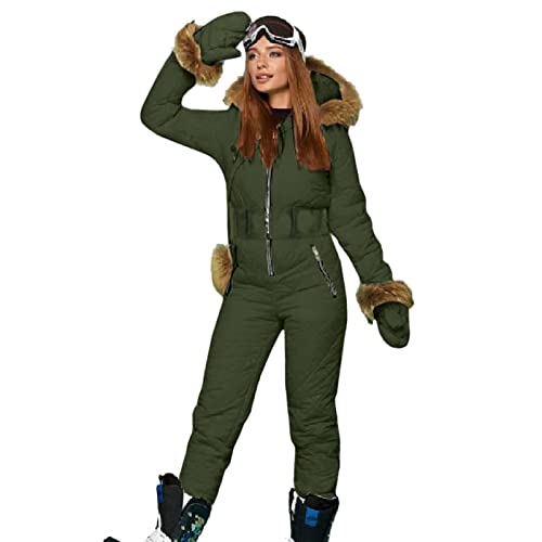 Chanpning Skianzug Damen, Einteiler Skioverall, Snowboard Wasserdicht Schneeanzug, Winter Warme Schneejacke, Skifahren Sätze Outdoor Sport Skisuit, Streifen Einteilig Jumpsuit Schneeoverall Overall von Chanpning