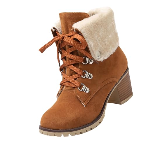 Chanpning Stiefeletten Damen Elegant Halbstiefel Spitz Schlupfschuhe Stiefel Mit Schnalle Kurzstiefel Winterstiefel Halbhohe bequemer Absatz Ankle Boots Halbhoch Westernstiefel Damenstiefel von Chanpning