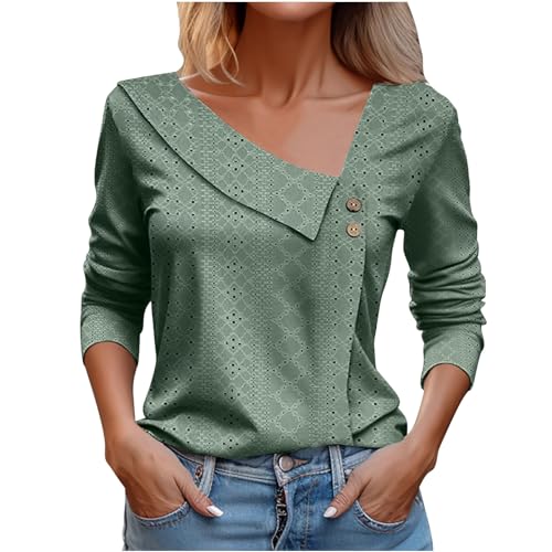Chanpning Trachtenshirts Damen V Ausschnitt Plissiert Oberteile Tunika Trachtenblusen Paillettenshirts Comicshirts Oberteile Blusenshirts Damenblusen Tanktops Frauen Sommer Durchsichtig Oberteil von Chanpning