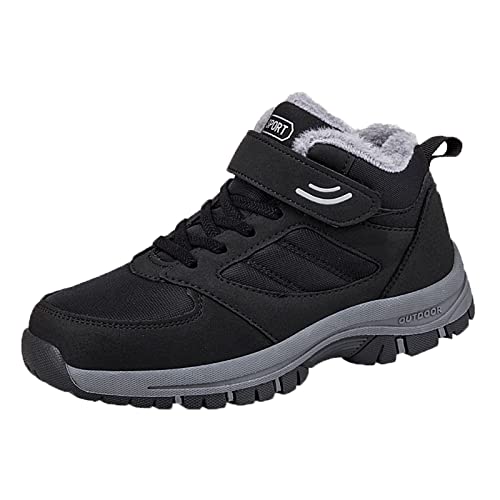 Chanpning Warme Schuhe Damen Wasserdicht Barfuß-Wanderschuhe Schmerzlinderung Lederschuhe Gefüttert Orthoschuhe Mode Turnschuhe Barefoot Winterstiefel Unisex Barfußschuhe Bequemer Traillaufschuhe von Chanpning