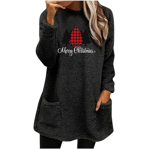 Damen Weihnachtsbluse Herbst Winter Jumper Lustige Shirt Christmas Tops Lässiger Kostüm Rundhalsausschnitt Sweat Leichte Bluse Mode Muster Oberteil Regular Fit Tunika von Chanpning