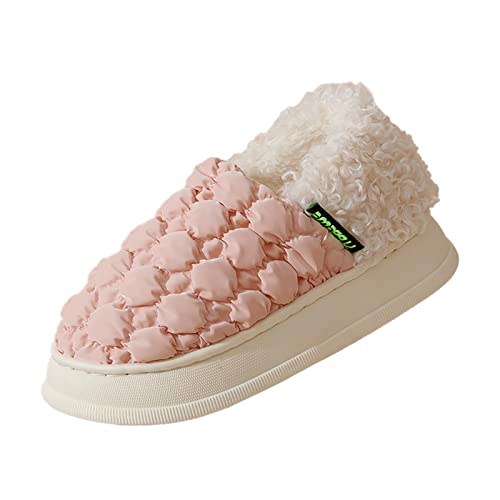 Damenhausschuhe Wide Open Toe House Pantoffelne Indoor Outdoor Clogs Slip on Strand Pantoffeln Warm Bequem Weich Unisex Erwachsene Hausschuhe Memory Foam Waschbare Baumwolle Warme Plüsch Pantoffeln von Chanpning