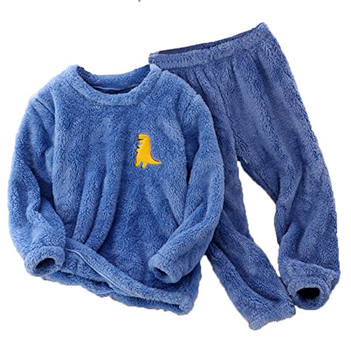 Flauschige Schlafanzug - Hausanzug Kinder MäDchen Kuschelig Pyjama Jungen Zweiteiler Winter Warm Weihnachten Pyjama - Hauskleidung Anzug Kapuze Pullover Hose Set Warme Winter NachtwäSche von Chanpning
