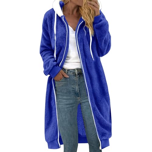 Fleecejacke Damen Lang Große Größen, Dicke Gefüttert Teddyfleece Jacke mit Kapuze Teddyjacke Flauschig Plüschjacke mit Reißverschluss und Taschen Kuscheljacke Frauen Winterjacke Cardigan Outwear Fleecejacke Damen Lang Große Größen, Dicke Gefüttert Teddyfleece Jacke mit Kapuze Teddyjacke Flauschig Plüschjacke mit Reißverschluss und Taschen Kuscheljacke Frauen Winterjacke Cardigan Outwear von Chanpning