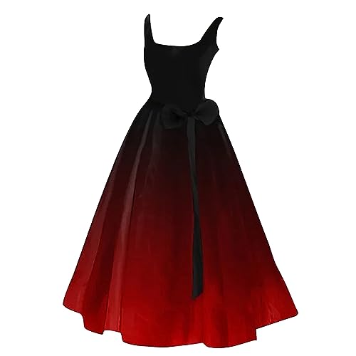 Halloween Kostüm Damen Kleid mit Blutigem Aufdruck Mittelalter Kleider Lässig Party Cocktailkleid Ärmelloser Sexy Kleider Rundhalsausschnitt Halloween-Kostüm Festkleid Damenkleid Partykleider von Chanpning