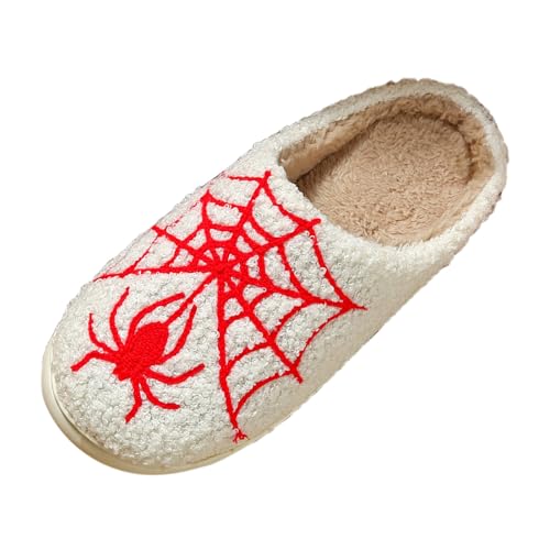 Hausschuhe Damen Herren Winter Flache Plüsch Pantoffeln rutschfeste Pantoletten Warm Hausschlappen Filzhausschuhe Filzpantoffeln Frauen Clogs Slipper Winterschuhe Für Winter Halloween Weihnachten von Chanpning