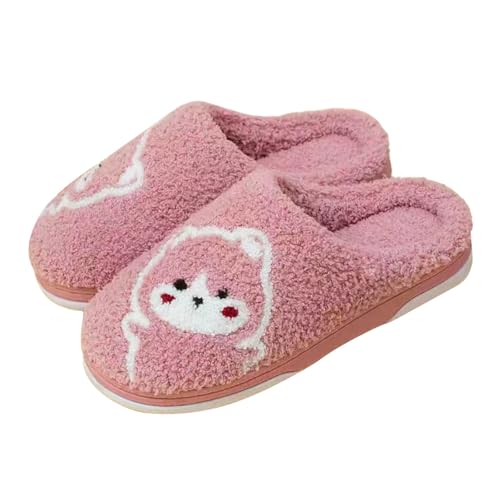 Hausschuhe Damen Herren Winter Flache Plüsch Pantoffeln rutschfeste Pantoletten Warm Hausschlappen Filzpantoffeln Filzhausschuhe Frauen Clogs Slipper Wohnschuhe Für Innen Außen von Chanpning
