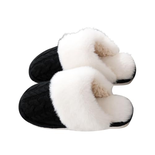 Hausschuhe Damen Herren Winter Memory Foam Flauschige Pantoffeln rutschfeste Pantoletten Warm Hausschlappen Filzhausschuhe Filzpantoffeln Frauen Bequeme Slippers Damenschuhe Für Innen Außen von Chanpning