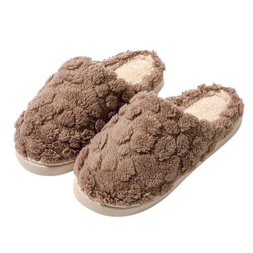 Hausschuhe Damen Herren Winter Plüsch Pantoffeln rutschfeste Unisex Warm Hausschlappen Filzpantoffeln Filzhausschuhe Frauen Bequeme Slippers Gästehausschuhe Für Innen Außen von Chanpning