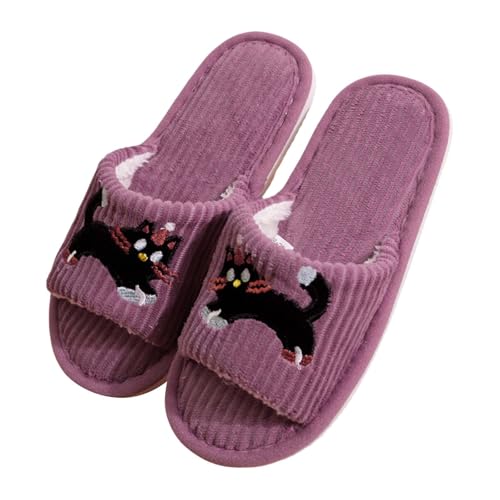 Hausschuhe Damen Winter Flache Plüsch Pantoffeln rutschfeste Unisex Warm Hausschlappen Filzpantoffeln Filzhausschuhe Frauen Bequeme Slippers Wohnschuhe Outdoor Indoor von Chanpning