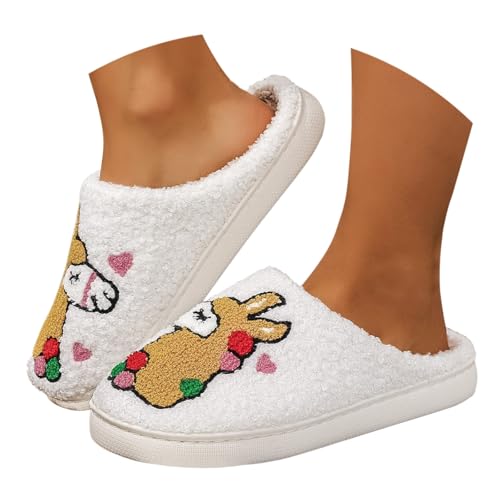Hausschuhe Damen Winter Flache Plüsch Pantoffeln rutschfeste Unisex Warm Hausschlappen Filzpantoffeln Filzhausschuhe Frauen Clogs Slipper Damenschuhe Outdoor Indoor von Chanpning