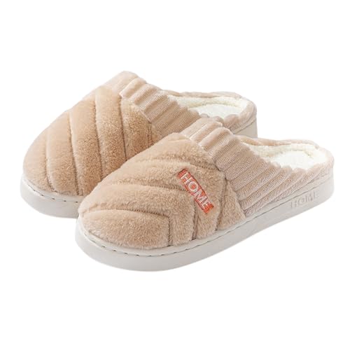 Hausschuhe Damen Winter Memory Foam Flauschige Pantoffeln Winterliche Kuschelig Warme Plüschschuhe Filzpantoffeln Filzhausschuhe Bequeme Flauschige Slippers Wohnschuhe Für Drinnen Und Draußen von Chanpning