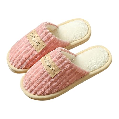 Hausschuhe Damen Winter Plüsch Pantoffeln rutschfeste Unisex Warm Hausschlappen Filzpantoffeln Filzhausschuhe Frauen Clogs Slipper Damenschuhe Für Drinnen Und Draußen von Chanpning