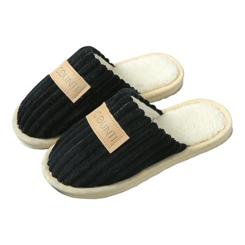 Hausschuhe Damen Winter Plüsch Pantoffeln rutschfeste Unisex Warm Hausschlappen Filzpantoffeln Filzhausschuhe Frauen Clogs Slipper Damenschuhe Für Drinnen Und Draußen von Chanpning