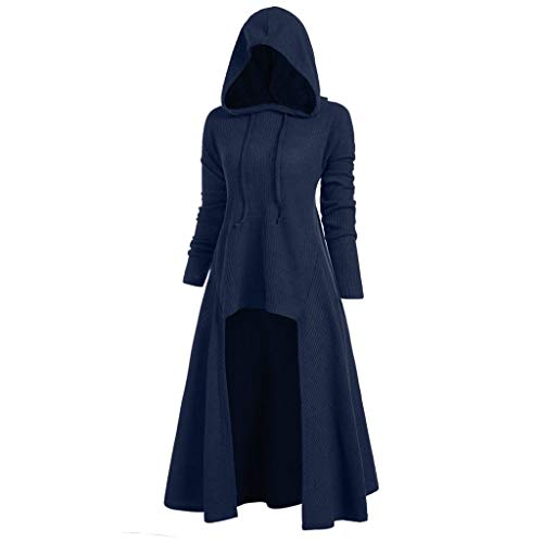 Mittelalter Kostüm Damen, Kostüm Langarm Kleid Umhänge Kapuze Halloween Spitze Spleißt Viktorianisches Kleid Mittelalter Kleidung Festliches Kleider Festliches Kleider Große Größen Faltenrock von Chanpning