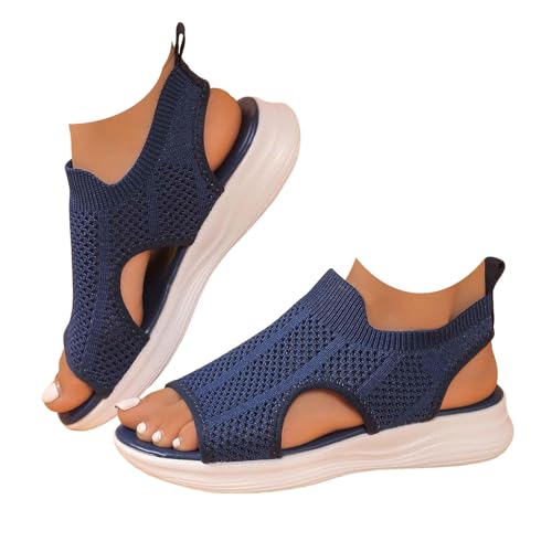 Orthopädische Schuhe Damen Bequeme Flach Sandaletten Atmungsaktive Slipper Damenschuhe Weiche Leichte Turnschuhe Wandersandalen Damensandalen Open Toe Wedges Strand Im Freien Dicke Boden Schuhe von Chanpning