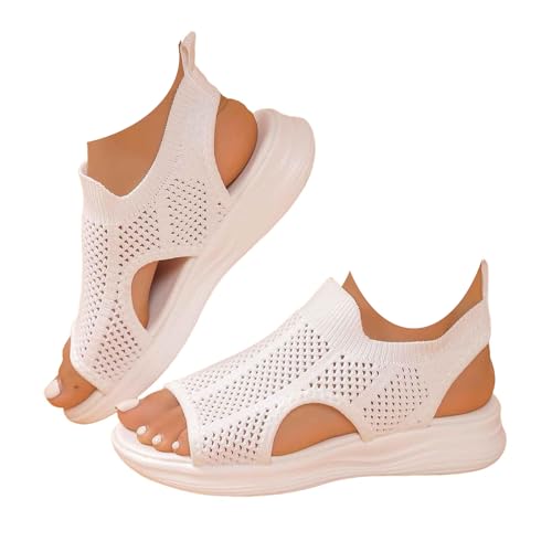 Orthopädische Schuhe Damen Bequeme Flach Sandaletten Atmungsaktive Slipper Damenschuhe Weiche Leichte Turnschuhe Wandersandalen Damensandalen Open Toe Wedges Strand Im Freien Dicke Boden Schuhe von Chanpning
