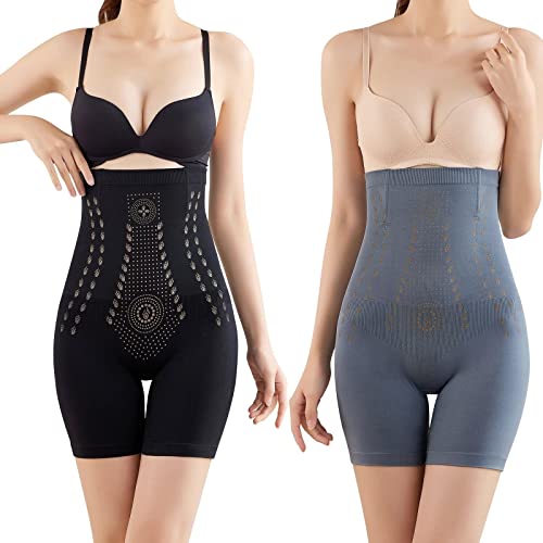 Pearlmoon Ice Silk Ion Fiber Repair Shaping Shorts, Shaping Shorts Damen, Body Shaper High Waisted Shaping Panties Elastisch Body Shaper Fiber Restoration Shaper Shapewear körperformung Hose von Chanpning